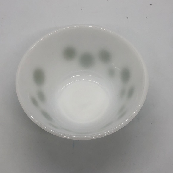 Federal Glass White With Green Polka Dots Bowl - Picture 2 of 6